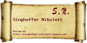 Singhoffer Nikolett névjegykártya