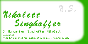 nikolett singhoffer business card